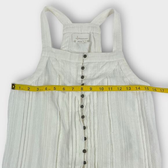 Anthropologie White Cotton Button Front Tank Size Small - Picture 4 of 6